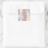 Sticker Carré Parties scintillant en argent, robe Rose Gold Swee (Sac)