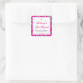 Sticker Carré Parties scintillant en argent rose chaud tourbillo (Sac)