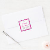 Sticker Carré Parties scintillant en argent rose chaud tourbillo (Enveloppe)