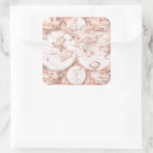 Sticker Carré Parties scintillant en métal rose or rose Carte du (Sac)