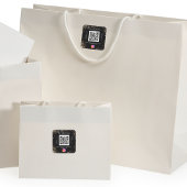 Sticker Carré Parties scintillant en or noir nom commercial qr c