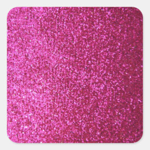 Sticker Carré Parties scintillant Faux Hot Rose