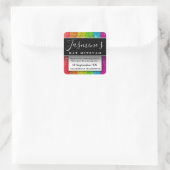 Sticker Carré Parties scintillant moderne fête d'anniversaire fa (Sac)