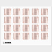 Sticker Carré Parties scintillant modernes Rose Monogramme or  (Feuille)