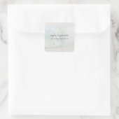 Sticker Carré Parties scintillant Monogramme Abstraite Aqua Blue (Sac)