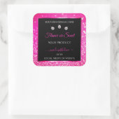 Sticker Carré Parties scintillant noire de luxe Pink  produits e (Sac)