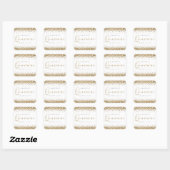 Sticker Carré Parties scintillant Or tendance Nom Date Quinceañe (Feuille)