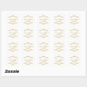 Sticker Carré Parties scintillant or tournois Mariage Monogram L (Feuille)