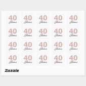 Sticker Carré Parties scintillant rose 40 et fabuleux | 40e anni (Feuille)