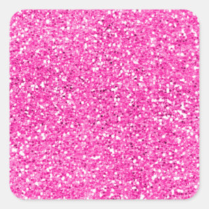 Sticker Carré Parties scintillant rose chaud