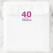 Sticker Carré Parties scintillant rose chaud 40 et fabuleux | 40 (Sac)