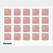 Sticker Carré Parties scintillant rose en or (Feuille)