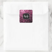 Sticker Carré Parties scintillant rose foncé brillant scintille  (Sac)