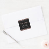 Sticker Carré Parties scintillant rose Gold Nom Date Mariage Bla (Enveloppe)