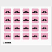 Sticker Carré Parties scintillant ROSE MUSTACHE NOIRE IMPRIMÉE (Feuille)