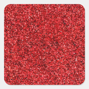 Sticker Carré Parties scintillant rouge