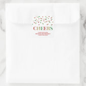 Sticker Carré Parties scintillant rouge or Confetti Cheval Noël  (Sac)