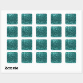 Sticker Carré Parties scintillant Turquoise chic Faux (Feuille)
