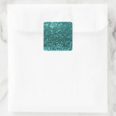 Sticker Carré Parties scintillant Turquoise chic Faux (Sac)