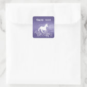 Sticker Carré Parties scintillant Unicorn et étoiles Merci | Vio (Sac)