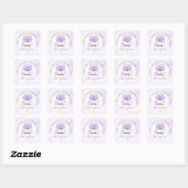 Sticker Carré Parties scintillant violet Citrouille Automne Adre (Feuille)