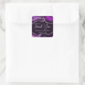 Sticker Carré Parties scintillant violet et argent Agate Anniver (Sac)