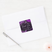 Sticker Carré Parties scintillant violet et argent Agate Anniver (Enveloppe)