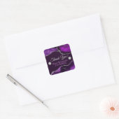 Sticker Carré Parties scintillant violet et argent Agate Anniver (Enveloppe)