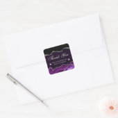 Sticker Carré Parties scintillant violet et argent Agate Petite (Enveloppe)