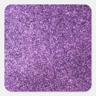 Sticker Carré Parties scintillant violet Faux