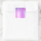 Sticker Carré Parties scintillant violet Monogramme Nom Luxury G (Sac)