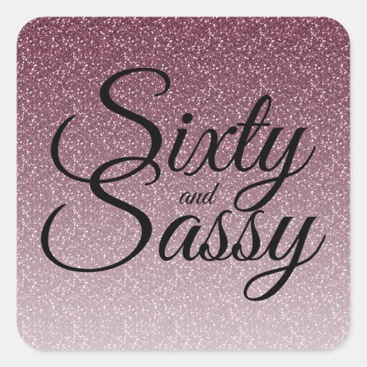 Sticker Carré Parties scintillant violette Ombre 60 et Sassy 60e (Devant)