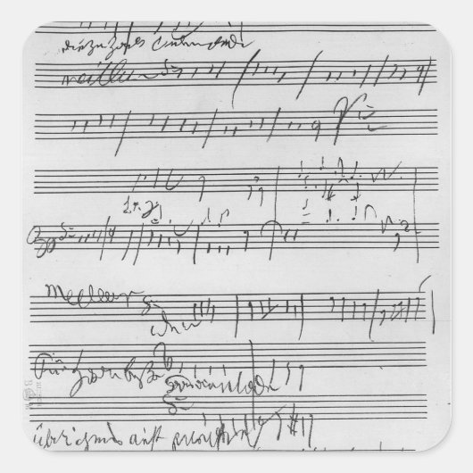 Sticker Carré Partition musicale manuscrite (Devant)