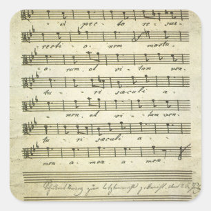 Sticker Carré Partition musicale vintage, partition musicale ant