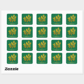 Sticker Carré Partridge In Pear Tree Emerald Green Christmas (Feuille)