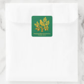 Sticker Carré Partridge In Pear Tree Emerald Green Christmas (Sac)