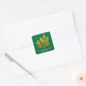 Sticker Carré Partridge In Pear Tree Emerald Green Christmas (Enveloppe)