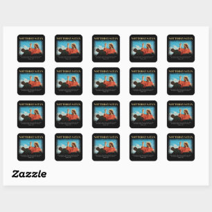 Sticker Carré Pas aujourd'hui Satan Jésus est testé dans le dé