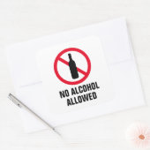 Sticker Carré Pas d'alcool autorisé à boire signe de bouteille i (Enveloppe)