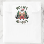 Sticker Carré Pas d'ascenseur Pas de cadeau Amusant Santa Claus (Sac)