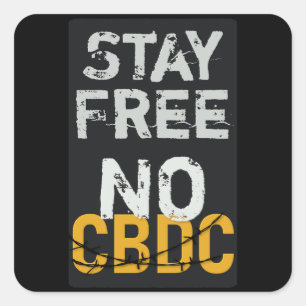 Sticker Carré Pas de CBDC, anti CBDC