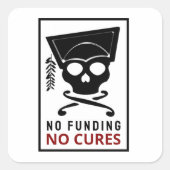Sticker Carré Pas de financement, pas de remèdes (Devant)