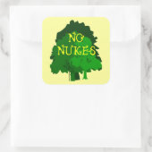 Sticker Carré Pas de Nukes qui dit avec des arbres (Sac)