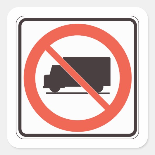 Sticker Carré Pas de panneau de camion (Devant)