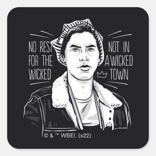 Sticker Carré Pas De Repos Pour Les Méchants (Devant)