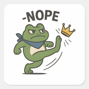 Sticker Carré Pas de rois en Amérique Grenouille Pas de rois Dém