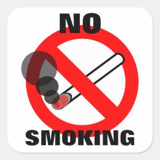 Sticker Carré Pas de signe anti-tabac