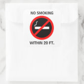 STICKER CARRÉ PAS DE TABAGISME DANS UN DÉBIT DE 6 M. (Sac)