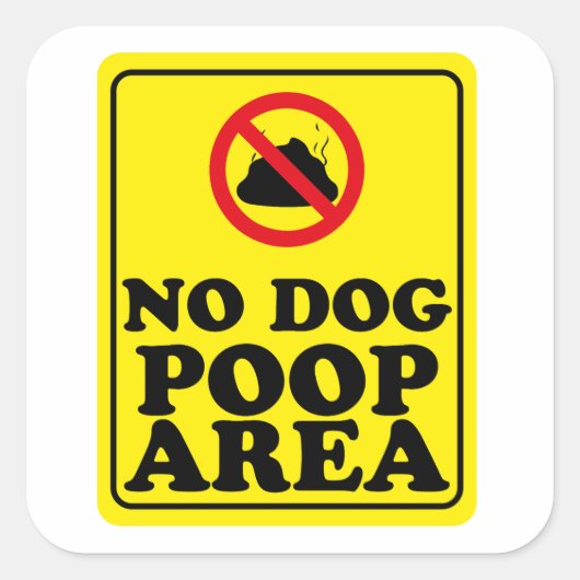 Sticker Carré Pas de zone de Pose de Chien (Devant)