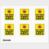 Sticker Carré Pas de zone de Pose de Chien (Feuille)
